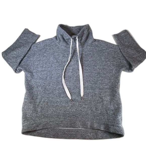 J. Crew Sweaters - J Crew Brushed Wool Funnel Neck Sweatshirt Gray Size large Pockets